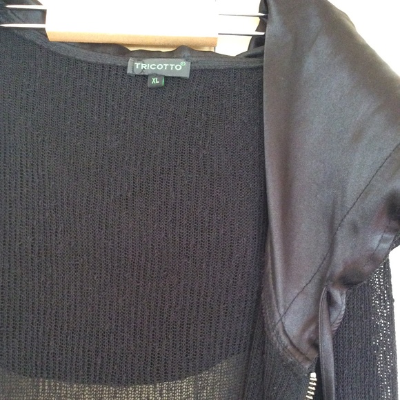 Tricotto loose knit long cardigan with hood & half zipper | Size XL * - Picture 6 of 16